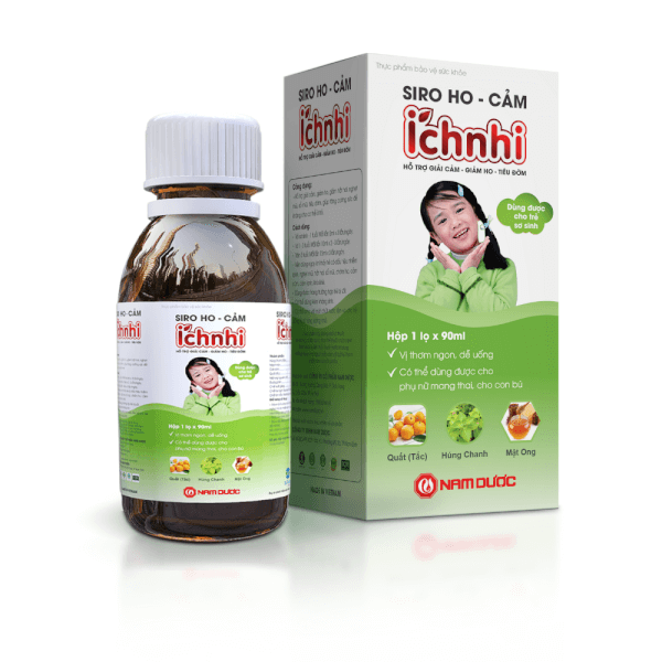 Siro ho cảm Ích Nhi hỗ trợ giảm ho, tăng đề kháng chai 90ml